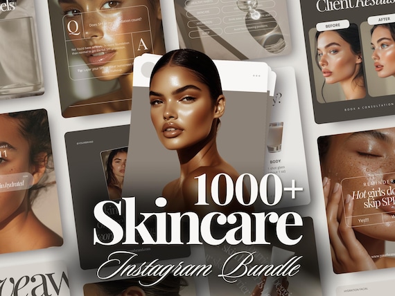 Skincare Instagram Post and Story Templates | Esthetician, Medspa, & Beauty Salon Business, Marketing, and Educational Social Media Content
