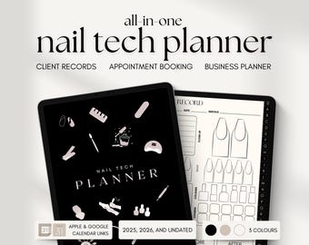Nail Salon Appointment Book | Nail Art Template | Client Record Book | Manicure Agenda | Business Planner | Client Tracker | Nail Technician
