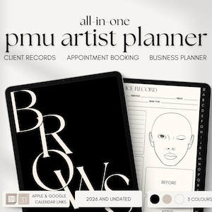 Permanent Make-up Artist-Planer | PMU-Vorlagen | Microblading Formen | Kundentagebuch | Business Planer | Lippenrouge | Nano Brow Tech