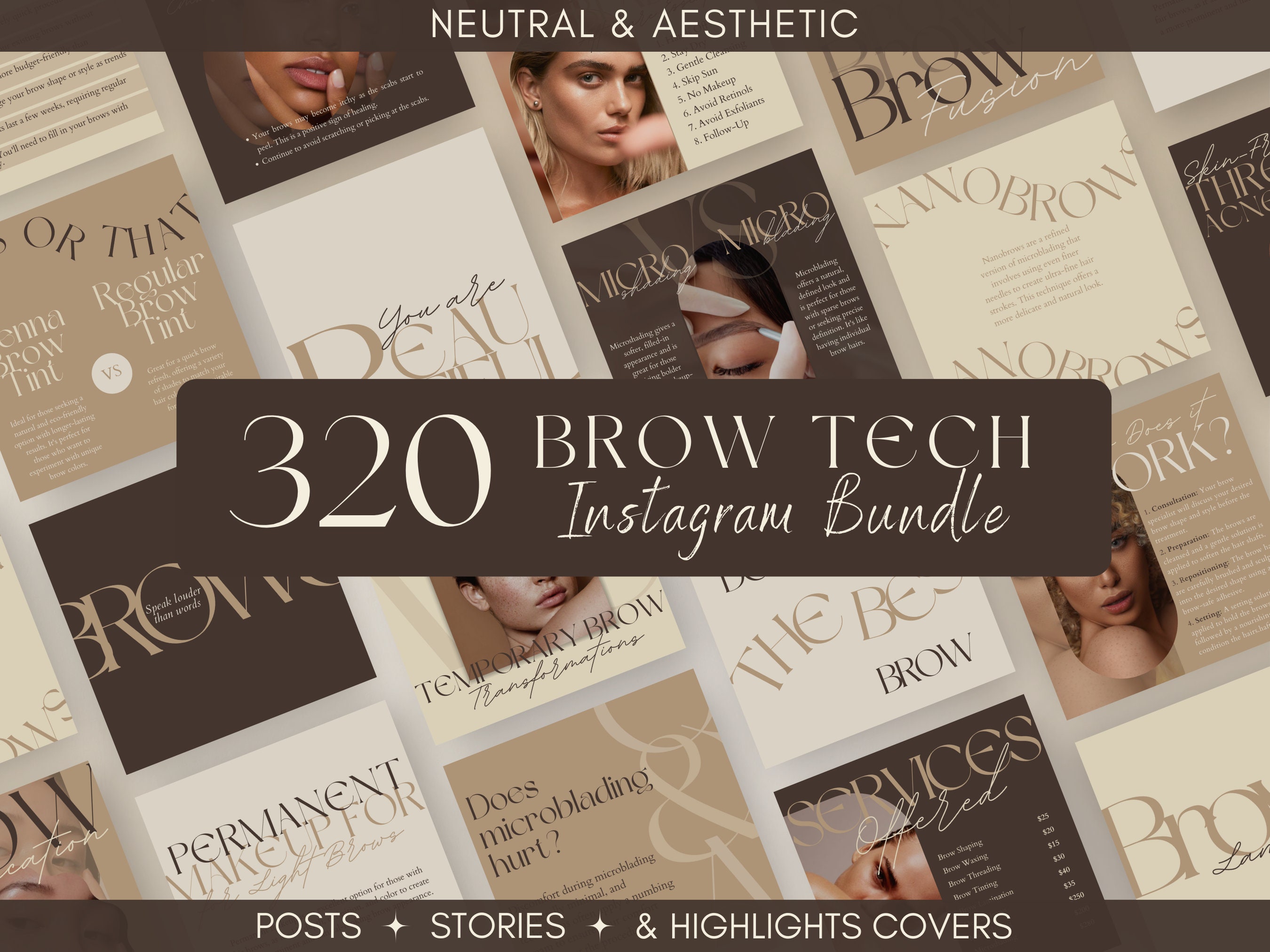Brow Tech | PMU Instagram Post | Eye Brows | Esthetician | Instagram Story | Microblading | Brow Lamination | Skincare Template | Medspa