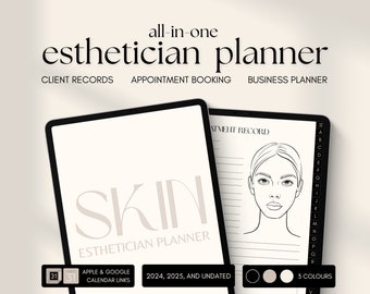 Esthetician Planner | Client Record Book | Client Tracker | Treatment Planner | Business Planner | Appointment Calendar | Skincare Template
