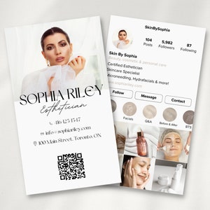 Modelo de cartão de visita pré-fabricado | Modelo para esteticista | Cartões de agradecimento | Panfleto de promoção de beleza | Tecnologia de cílios | Panfleto para cabelo | Cuidados com a pele