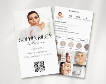 Premade Business Card Template | Esthetician Template | Thank You Cards Business | Beauty Promotion Flyer | Lash Tech | Hair Flyer |Skincare