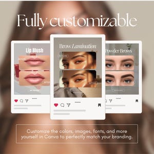Brow Tech Instagram Post and Story Templates | Beauty Salon, Esthetician, PMU Artist Business Advertisement & Marketing Social Media Content image 8