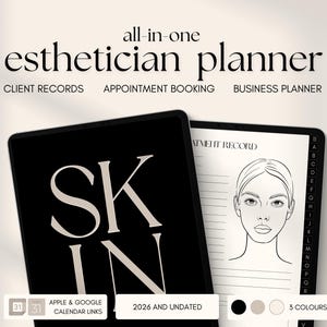 Esthetician Planner | Client Record Book | Client Tracker | Treatment Planner | Business Planner | Appointment Calendar | Skincare Template