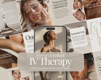 IV Therapy Template | IV Hydration | Social Media Bundle | Nurse Injector | Infusion Nurse | Instagram Story Templates | Injection Templates