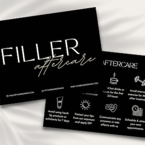 Nazorgkaarten voor huidvuller | Lipfiller | Sjabloon schoonheidsspecialiste | Huidverzorgingssjabloon | Onderhoudskaartsjabloon | Onderhoudsinstructies | Esthetiek