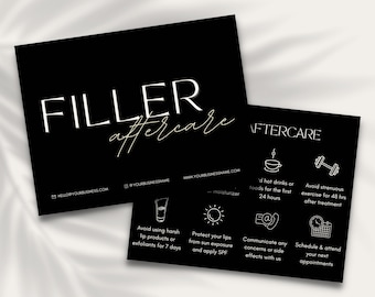 Dermal Filler Aftercare Cards | Lip Filler | Esthetician Template | Skincare Template | Care Card Template | Care Instructions | Aesthetics