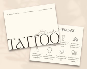 Tattoo Aftercare | Tattoo Artist | Care Instructions | Aftercare Cards | Skincare Template | Temporary Tattoo | Branding Kit | Tattoo Care