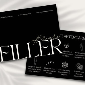Dermal Filler Aftercare Cards | Lip Filler | Esthetician Template | Skincare Template | Care Card Template | Care Instructions | Aesthetics