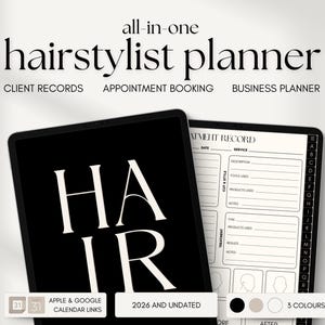 Hairstylist | Appointment Planner | Hair Salon Appointment Book | Hair Dresser | Client Record Book | Hair Treatment | Business Planner