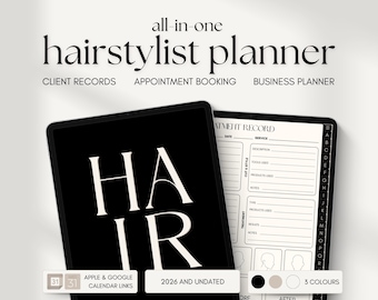 Hairstylist | Appointment Planner | Hair Salon Appointment Book | Hair Dresser | Client Record Book | Hair Treatment | Business Planner