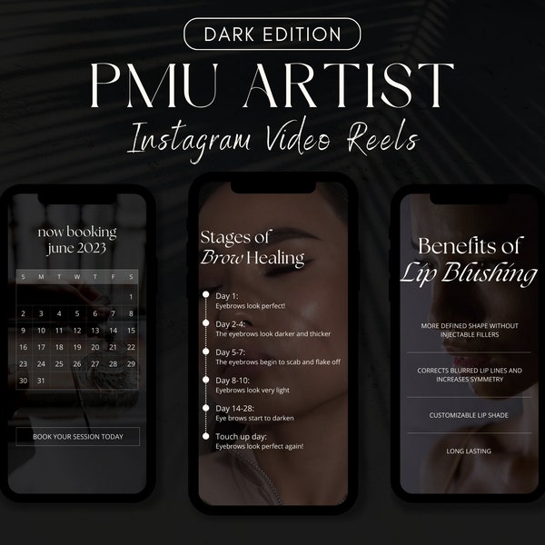 Permanent Makeup Artist | PMU Templates | Instagram Reels | Lip Blush | Microblading Aftercare | Instagram Stories | Esthetician | Eye Brows