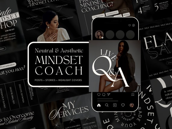 Mindset Coach | Life Coach | Growth Mindset Canva | Mental Health Templates | Social Media Marketing | Minimalist Instagram Story |Spiritual