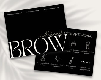 Brow Lamination | Aftercare Cards | Eye Brows | Branding Kit | Esthetician Template | Care Instructions | Luxury Skincare | Microblading
