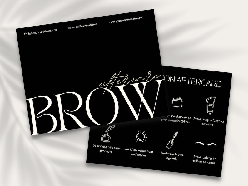 Brow Lamination Aftercare Cards Eye Brows Branding Kit Etsy
