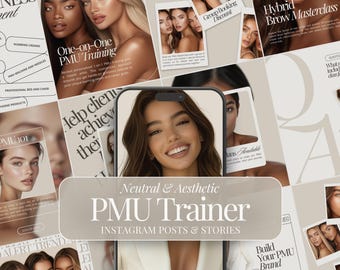 PMU Trainer | Permanent Makeup Artist | PMU Instagram Post | Eye Brows | PMU Bundle | Social Media Marketing | Instagram Stories | Lip Blush