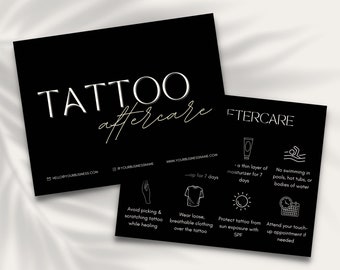 Tattoo Aftercare | Tattoo Artist | Care Instructions | Aftercare Cards | Skincare Template | Temporary Tattoo | Branding Kit | Tattoo Care