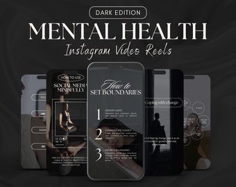Mental Health Templates | Instagram Reels Bundle | Life Coach | Growth Mindset Canva | Social Media Marketing | Coaching Templates |Wellness