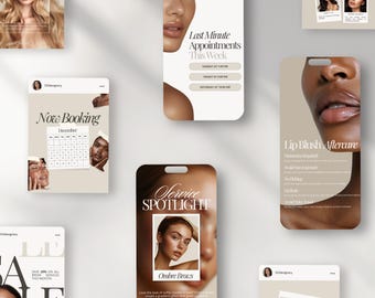 Permanent Makeup Artist Instagram Posts, Stories, and Reels | Ombre, Nano, and Microblading Brows, Lip Blush, & Eyeliner Social Media Bundle