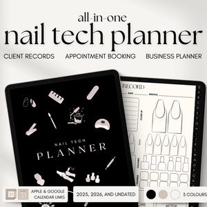 Libro de citas para salón de uñas / Plantilla para decoración de uñas / Libro de registro de clientes / Agenda de manicura / Planificador de negocios / Seguimiento de clientes / Técnico de uñas