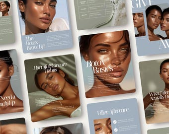 Medspa Skincare Marketing and Educational Social Media Content, Esthetician and Beauty Salon Business Instagram Post and Story Templates
