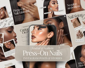 Press On Nails | Nail Technician | Nail Art | Instagram Story Templates | Nail Salon Branding | Social Media Marketing | Esthetician