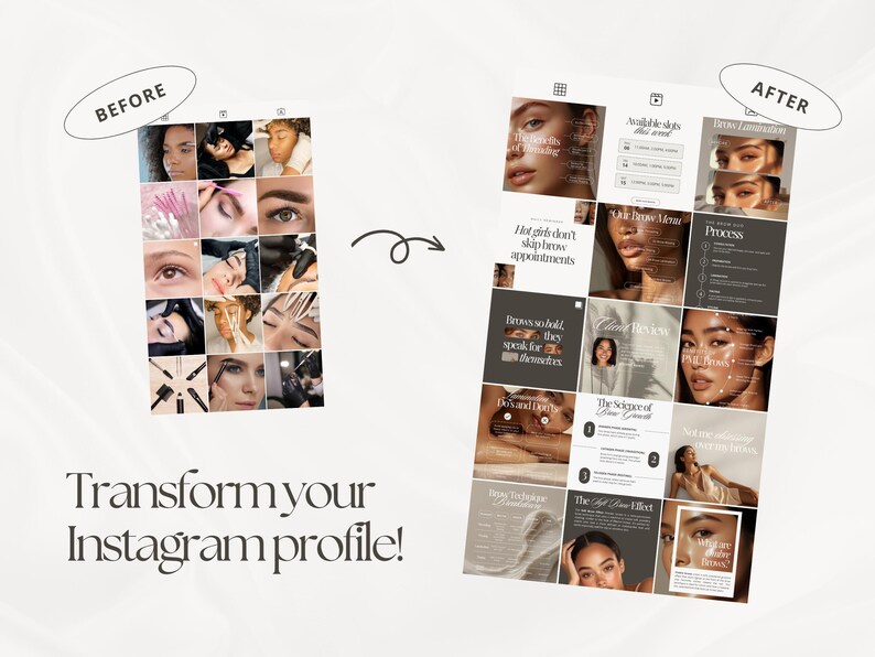 Brow Tech Instagram Post and Story Templates | Beauty Salon, Esthetician, PMU Artist Business Advertisement & Marketing Social Media Content image 7