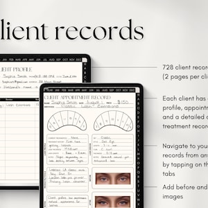Lash Tech | Client Record Book | Appointment Calendar | Business Planner | GoodNotes Notebook | Lash Consent Form | Eyelash Extension Forms image 3