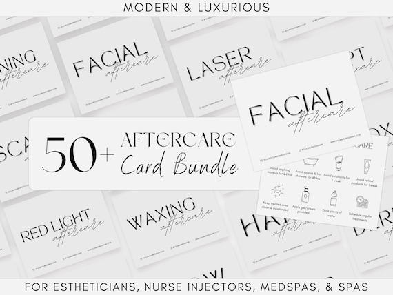Aftercare Cards | Skincare Template | Esthetician Template | Aftercare Instructions Salon | Care Instructions | Lash Tech | Microneedling