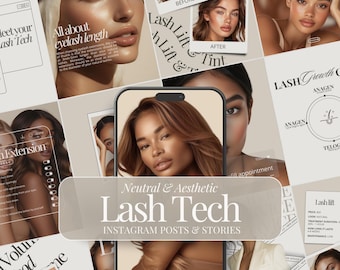Lash Tech | Social Media Marketing | Lash Content | Lash Business Bundle | Esthetician Template | Instagram Story | Eyelash Extensions