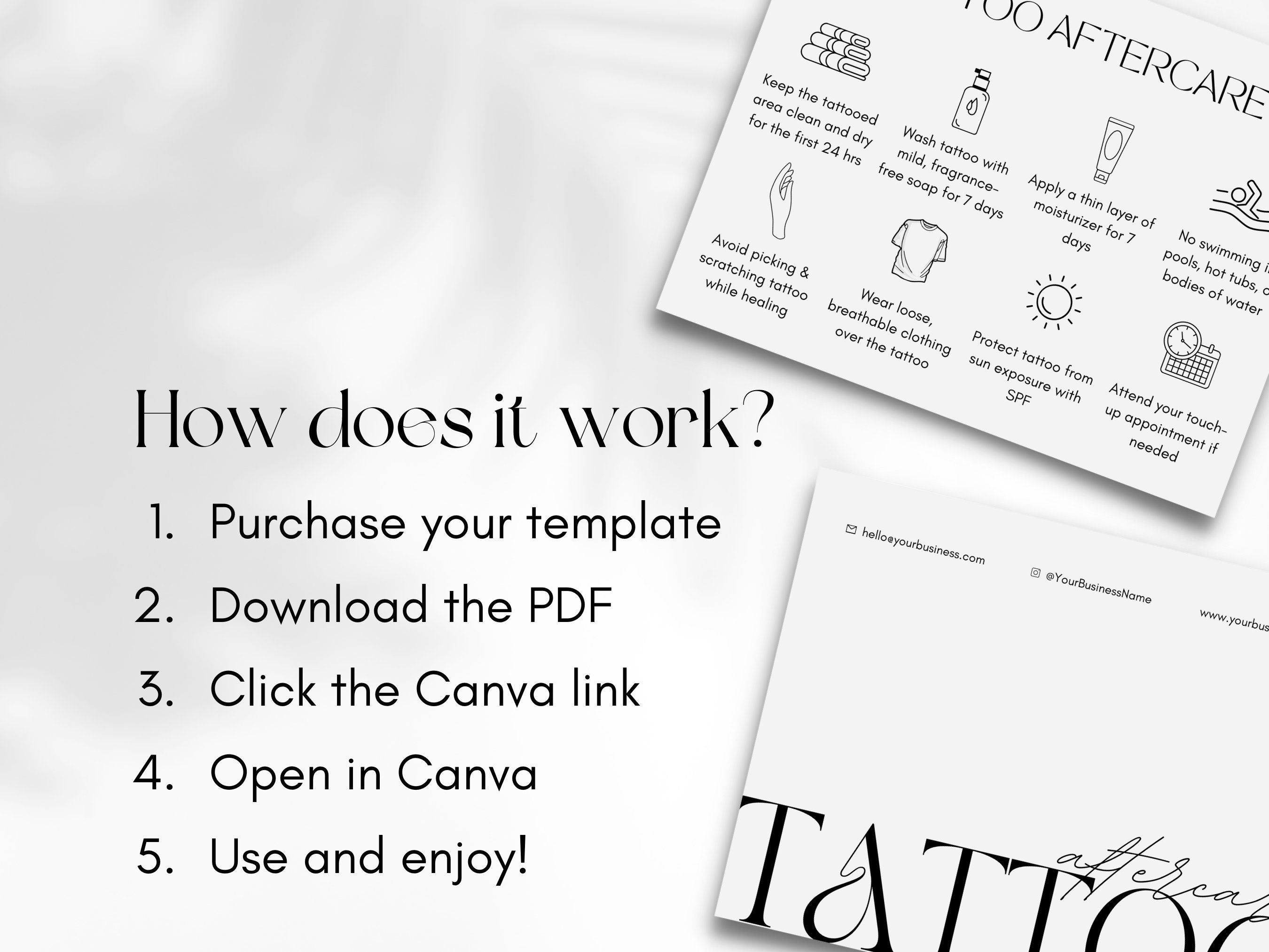 Tattoo Aftercare Tattoo Artist Care Instructions Aftercare Cards ...