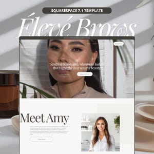Website-Vorlage für Wimpernstylisten, Augenbrauenstylisten und Schönheitssalons (Squarespace 7.1) | Luxuriöses, neutrales Design