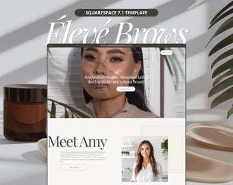 Lash Artist, Brow Tech, & Beauty Salon Squarespace 7.1 Website Template | Luxury Neutral Theme Design