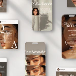 Brow Tech Instagram Post and Story Templates | Beauty Salon, Esthetician, PMU Artist Business Advertisement & Marketing Social Media Content image 2
