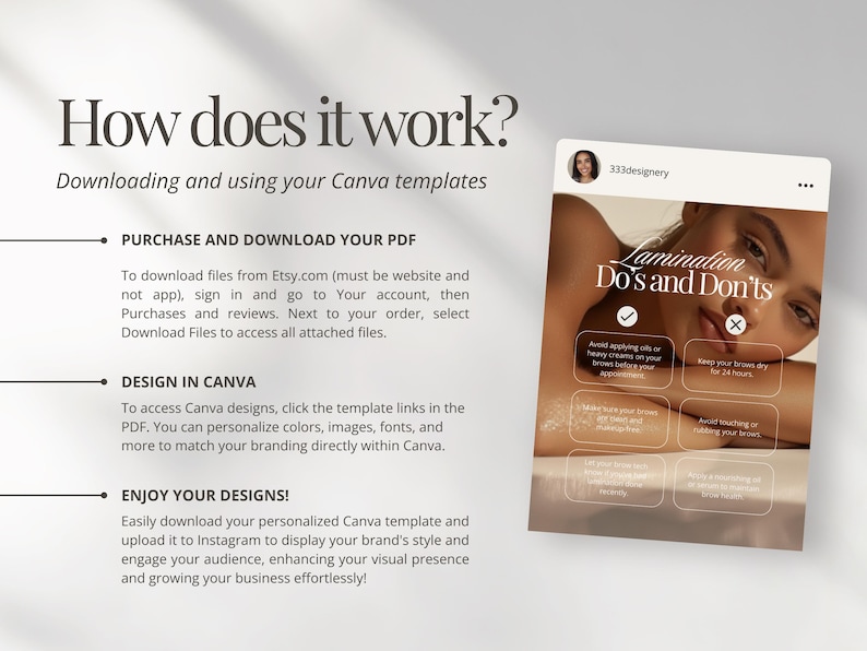 Brow Tech Instagram Post and Story Templates | Beauty Salon, Esthetician, PMU Artist Business Advertisement & Marketing Social Media Content image 5