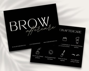Brow Lamination | Aftercare Cards | Eye Brows | Branding Kit | Esthetician Template | Care Instructions | Luxury Skincare | Microblading