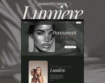 Permanent Makeup Artist Squarespace 7.1 Website Template | Luxury PMU Beauty Salon Site