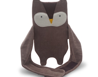 Hot water bottle cover big owl