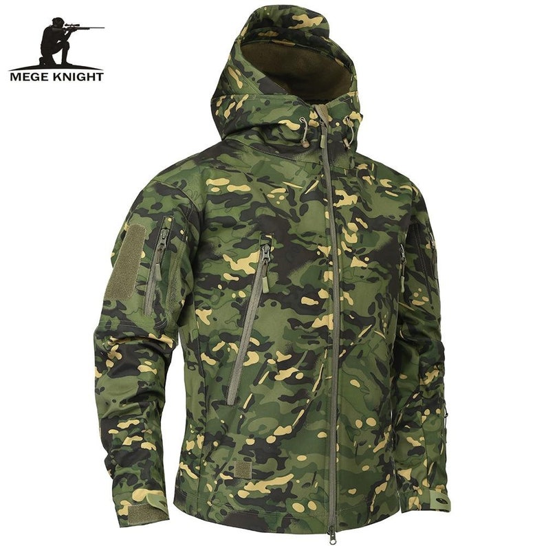 Mege Brand Clothing Autumn Men/'s Military Camouflage Fleece Jacket Army Tactical Clothing Multicam Male Camouflage Windbreakers
