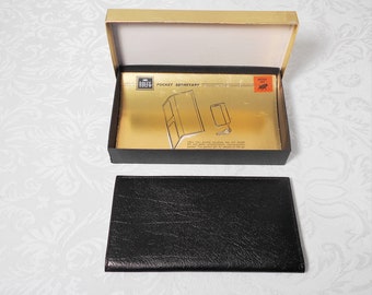 Rolfs Vintage Black Buffalo Calf Leather Pocket Secretary with Original Box