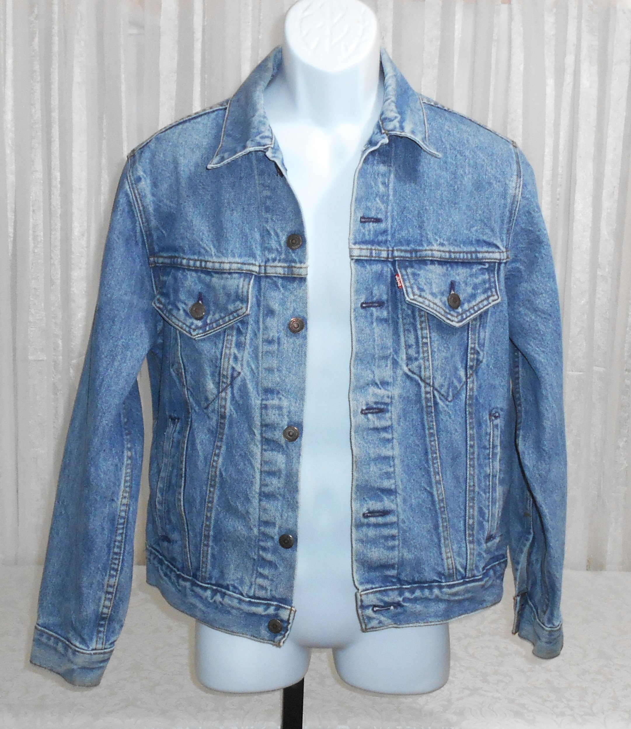 Vintage Levi 70506 0214 Blue Denim Jean Trucker Jacket 40 R - Etsy