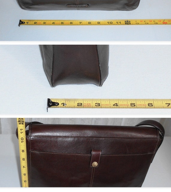 vintage Hidesign leather purse bag hinged buckles strap supple brown d3