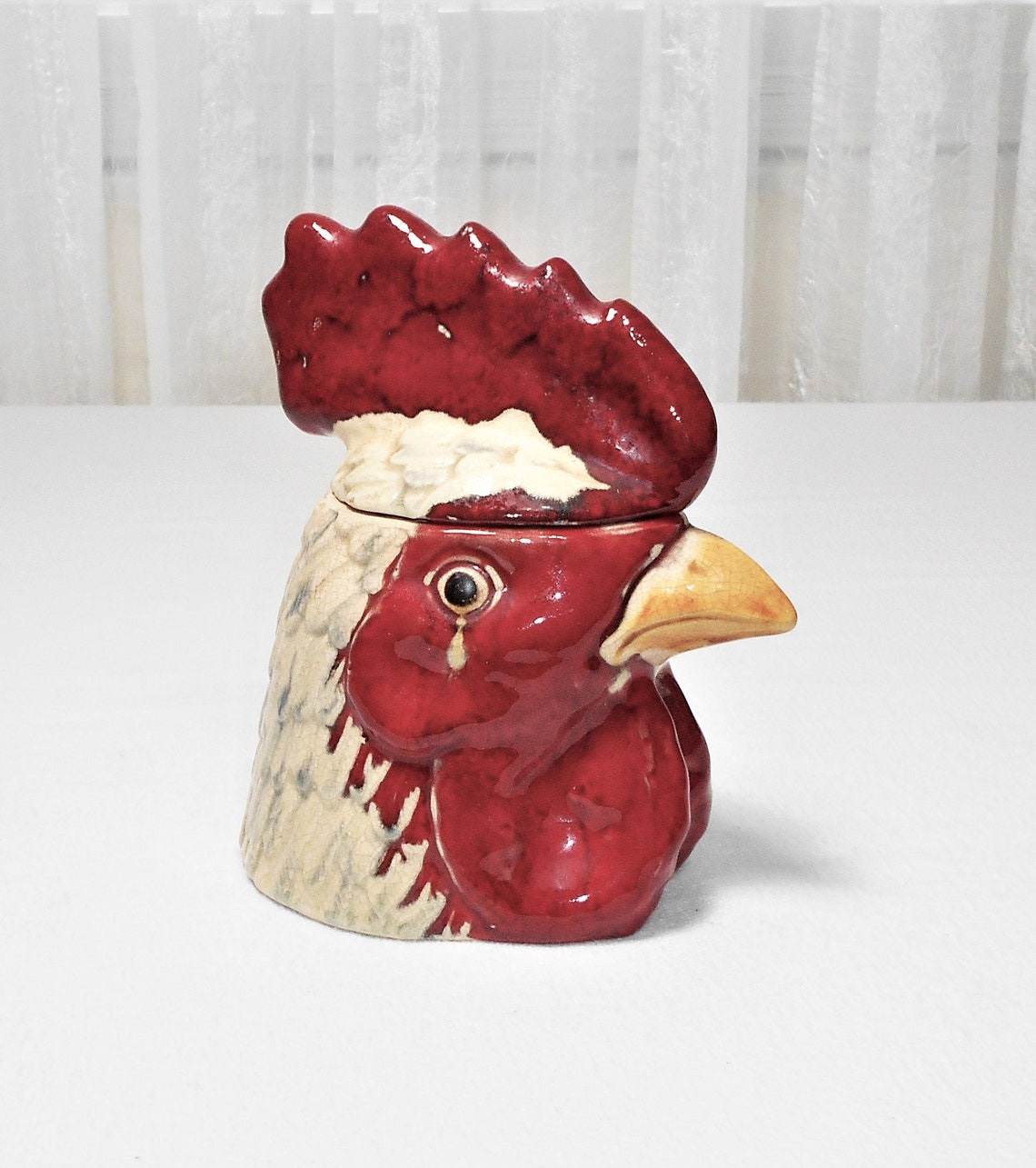 Pottery Ceramic Rooster Chicken Sugar Bowl and Lid Etsy
