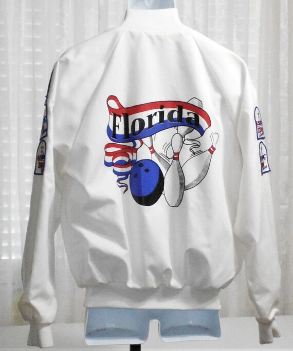 Auburn Sportswear M Vintage Bowling Jacket off White Lined