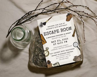 Escape Room Birthday Invitation