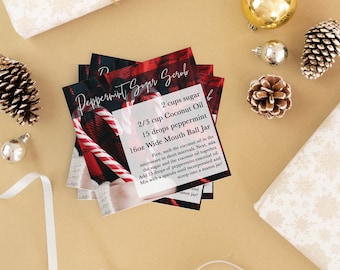 Carte de recette de gommage au sucre de menthe poivrée