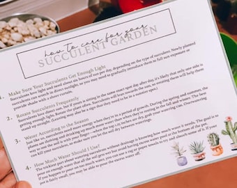 How to Care for Your Succulent Garden Digital Download