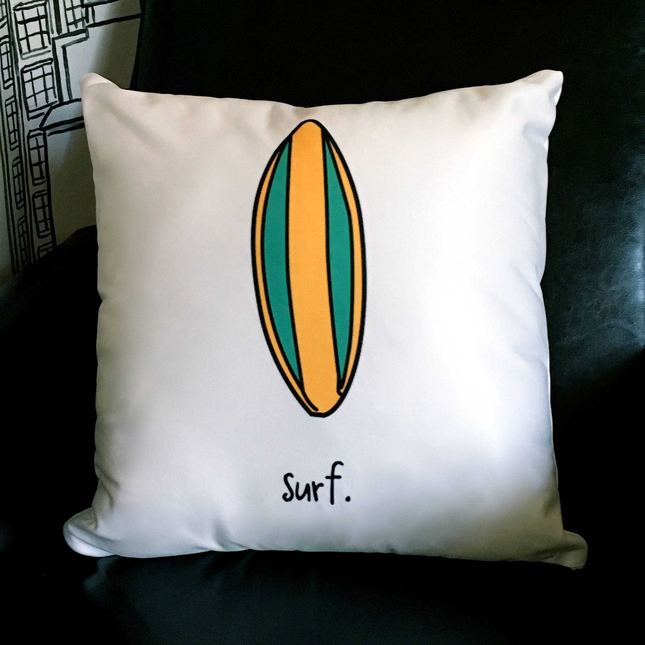 Surfboard pillow on sale