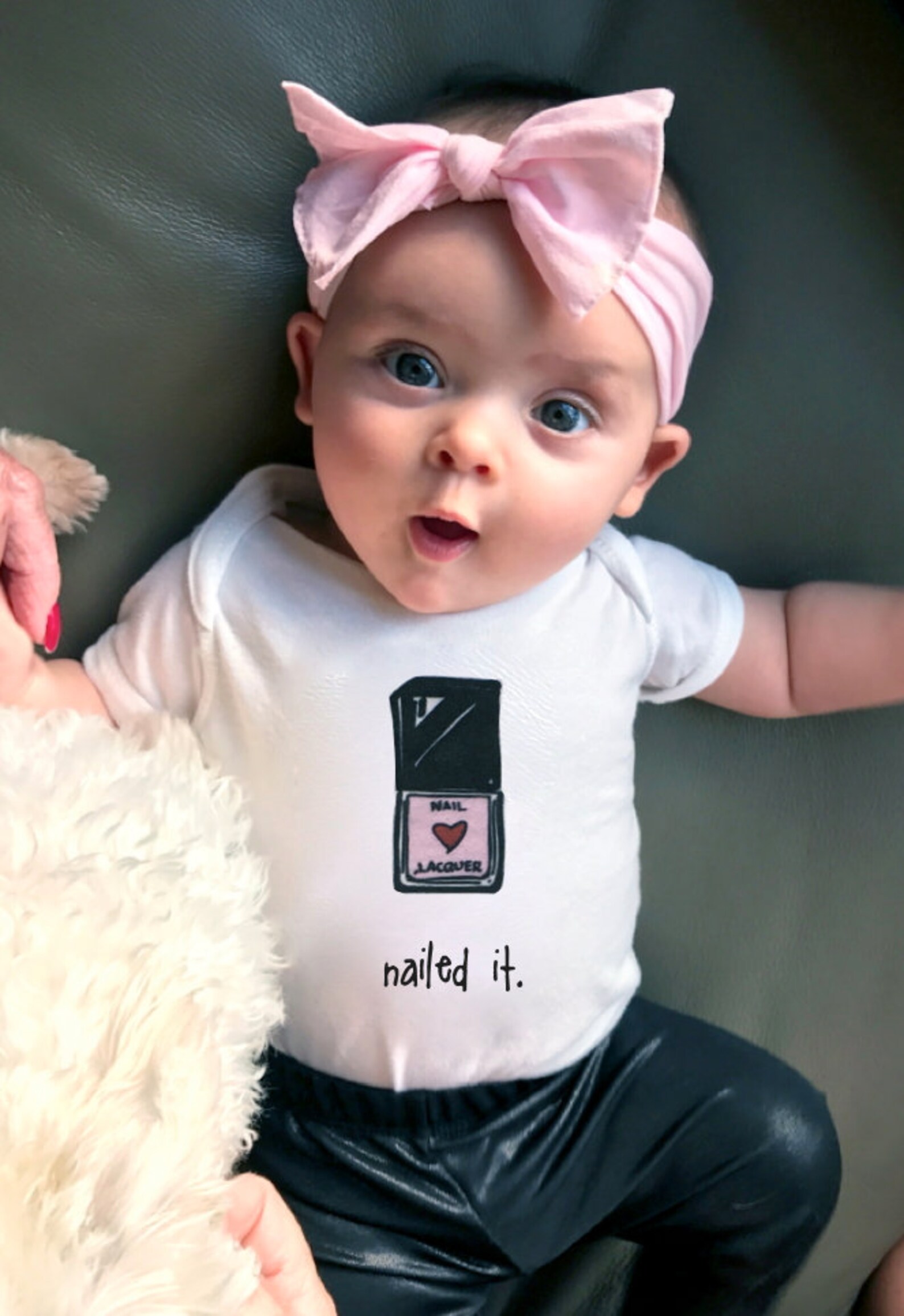Nailed It. Baby Clothes. Bodysuit. Nursery. Layette. Onepiece. Newborn. Nail Polish. Glamour